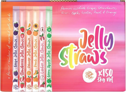 We Crush On 150-Pack 6 Fruit Jelly Straws Sticks 3kg Fun & Fruity Chewy Treats