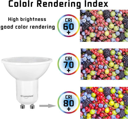 Luminus 8-Pack Dimmable GU10 LED Bulb 6W 500LM 5000K Daylight Recessed Downlight