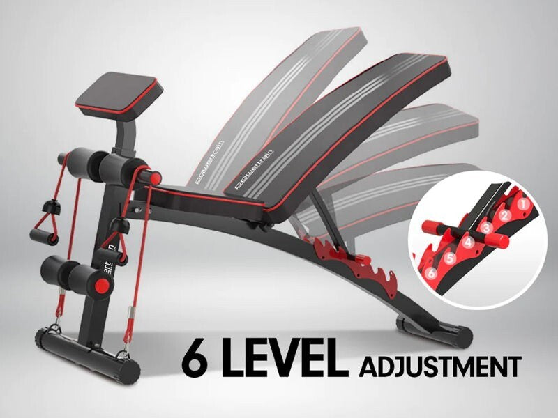 Powertrain Adjustable FID Home Gym Bench with Preacher Curl Pad Max Load 150kg