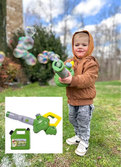 John Deere Bubble 'N' Fun Battery-Operated Leaf Blower Combo w/ Refill Jerry Can