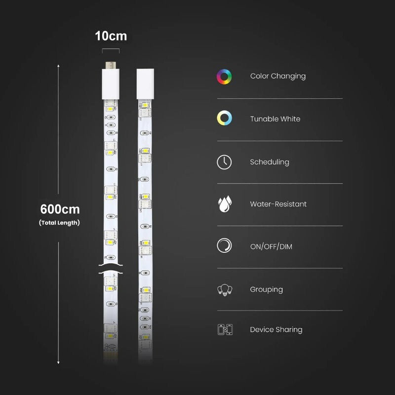 Feit Electric 6m WiFi Smart RGB Colour Changing LED Strip Light with Remote