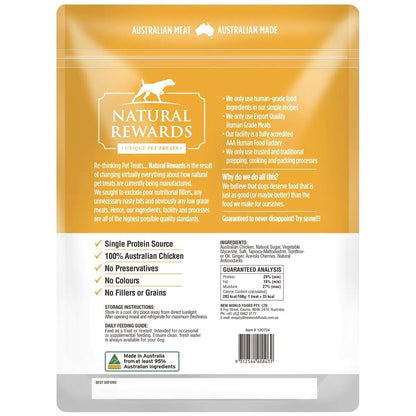 Natural Rewards Human Grade Chicken Dog Pet Food Treats Australian Made 500g