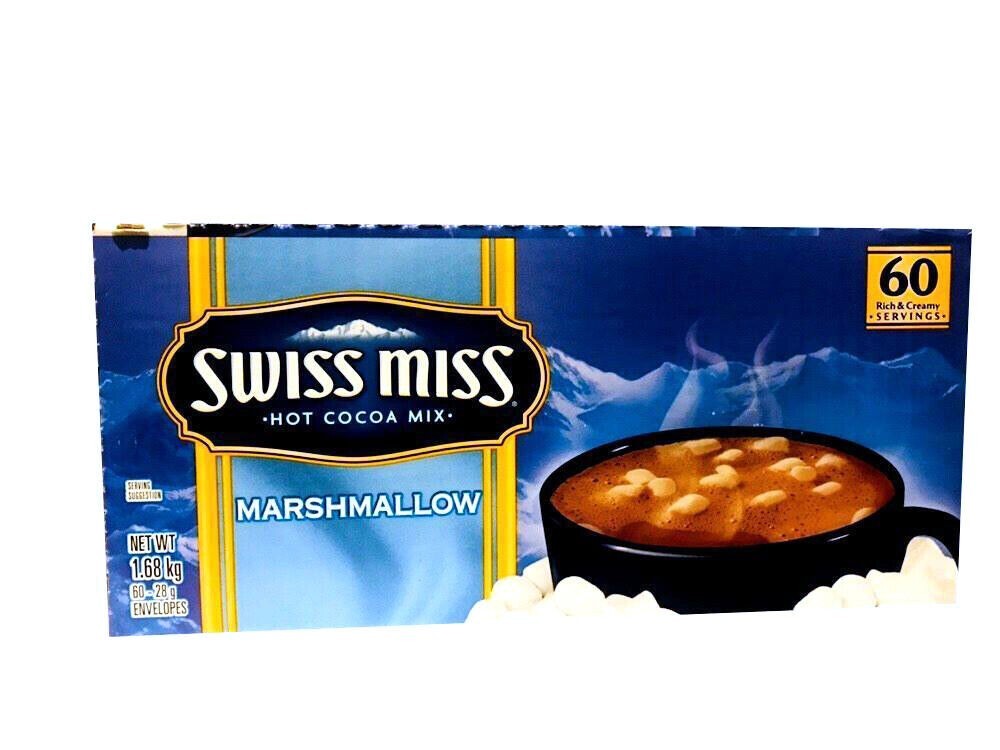 Swiss Miss Hot Cocoa Mix with Marshmallow 60 Sachets Rich & Creamy Drinks 1.68kg