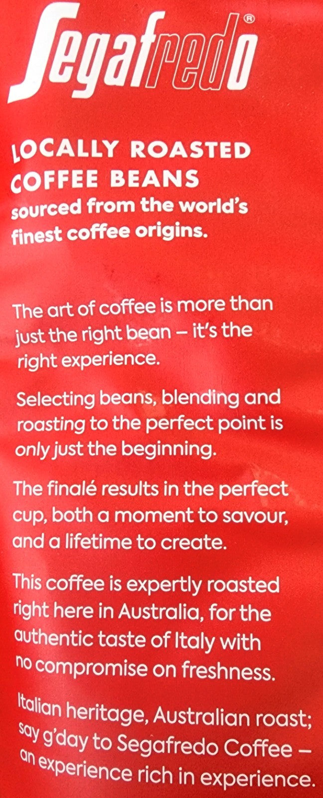 Segafredo Intermezzo 1kg Espresso Coffee Beans Italian Speciality Medium Roast