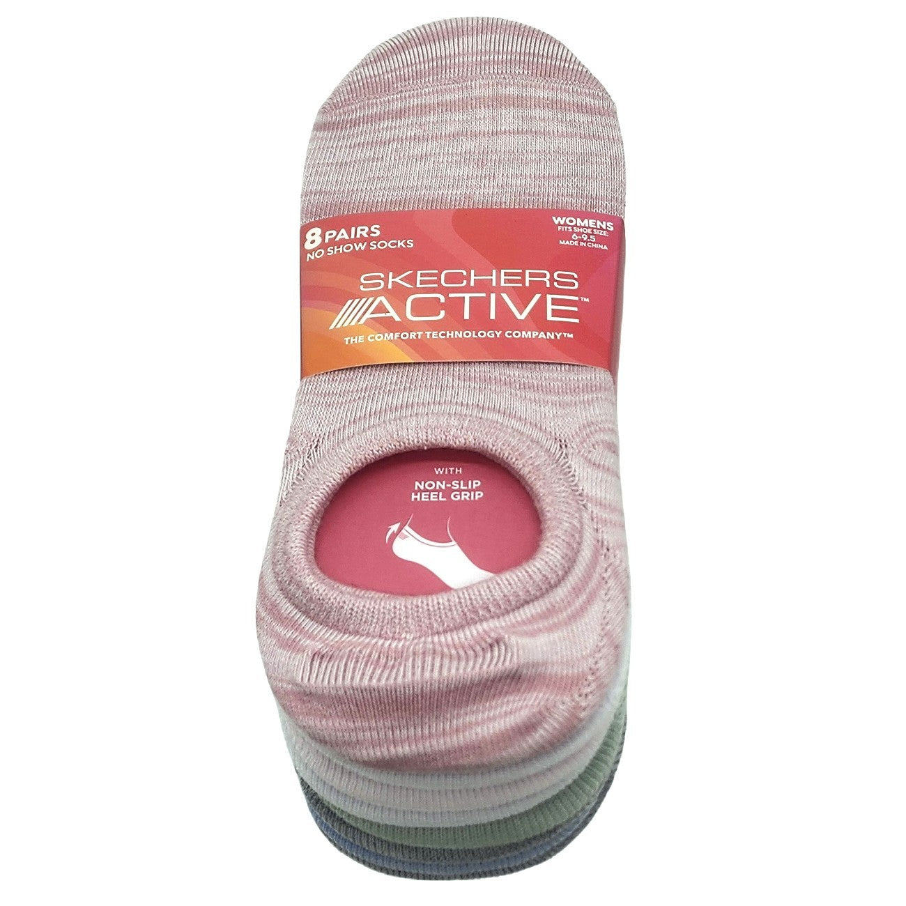 8 x Skechers Ladies Women No Show Liner Non-slip Heel Grip Active Sports Socks