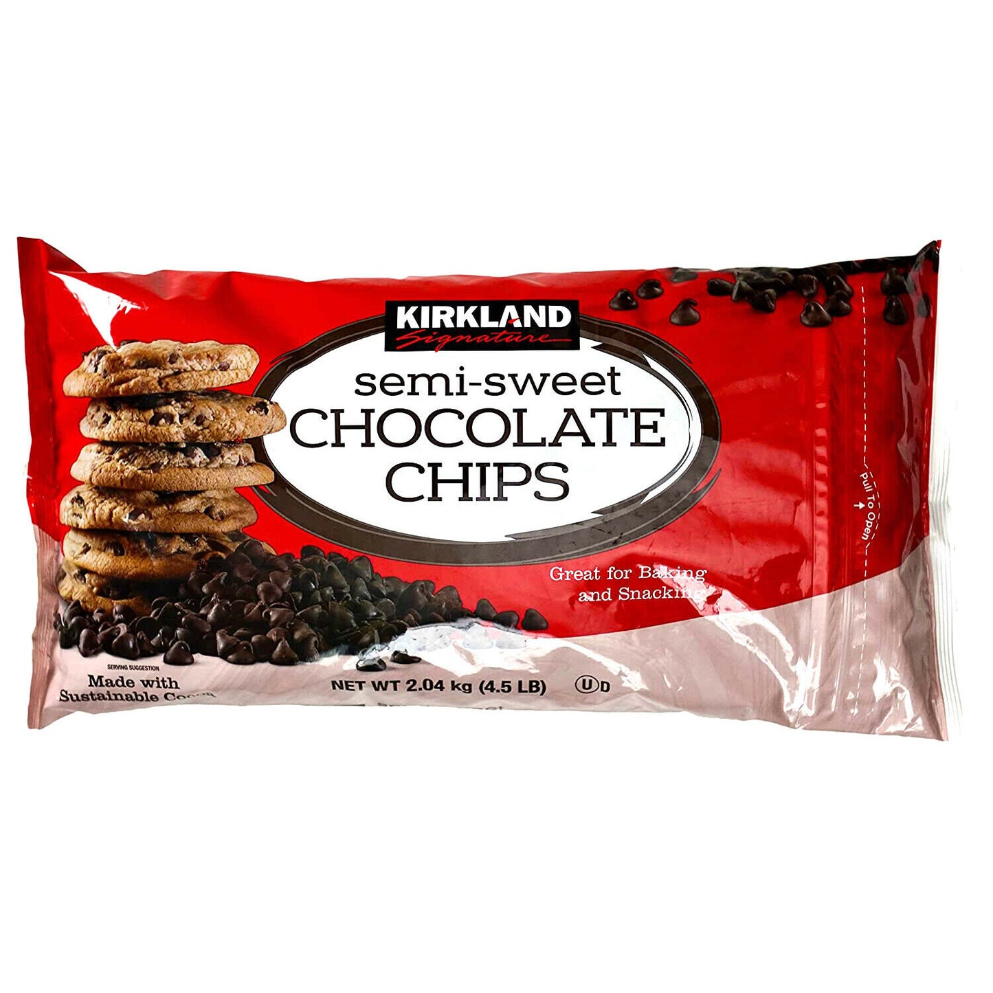 Semi-Sweet Chocolate Chip 2.04kg Great For Baking Snack Sustainable Cocoa Kosher