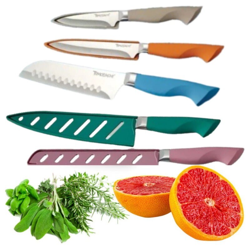 Tomodachi by Hampton Forge 5 Piece Multi-Coloured Knife Set Stainless Steel