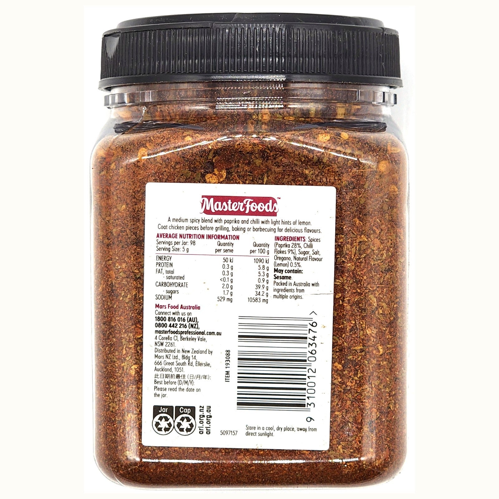Masterfoods 490g Portuguese Style Chicken Spice Blend Seasoning Paprika Chilli