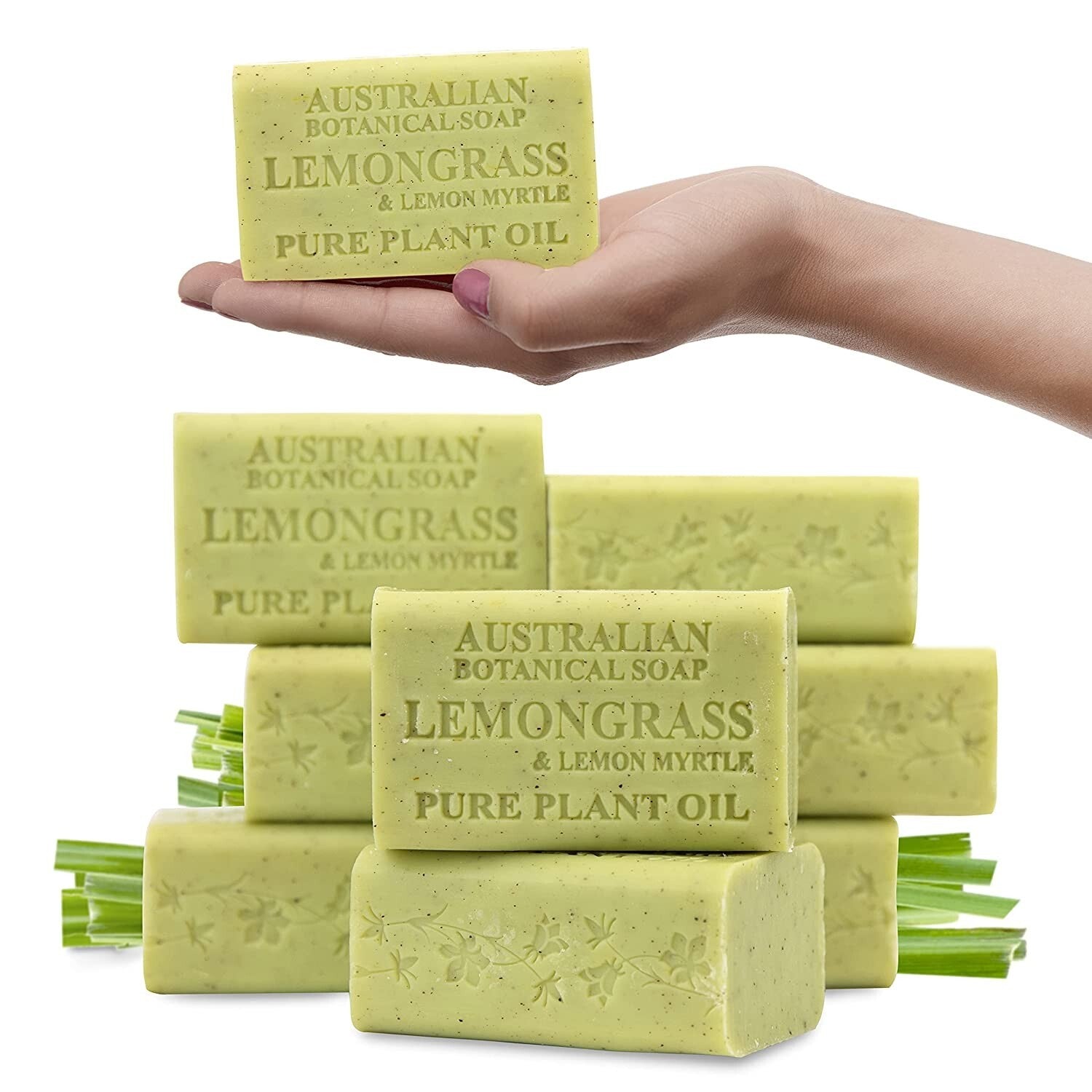 8 x 200g Australian Botanical Lemongrass Lemon Myrtle Body Gentle Wash Bar Soap