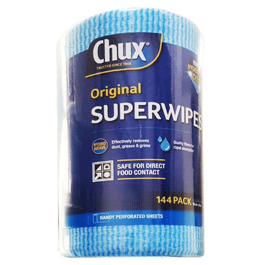 Chux Commercial Original SuperWipes 144 Wipes 56cm x30cm Handy Roll Multipurpose