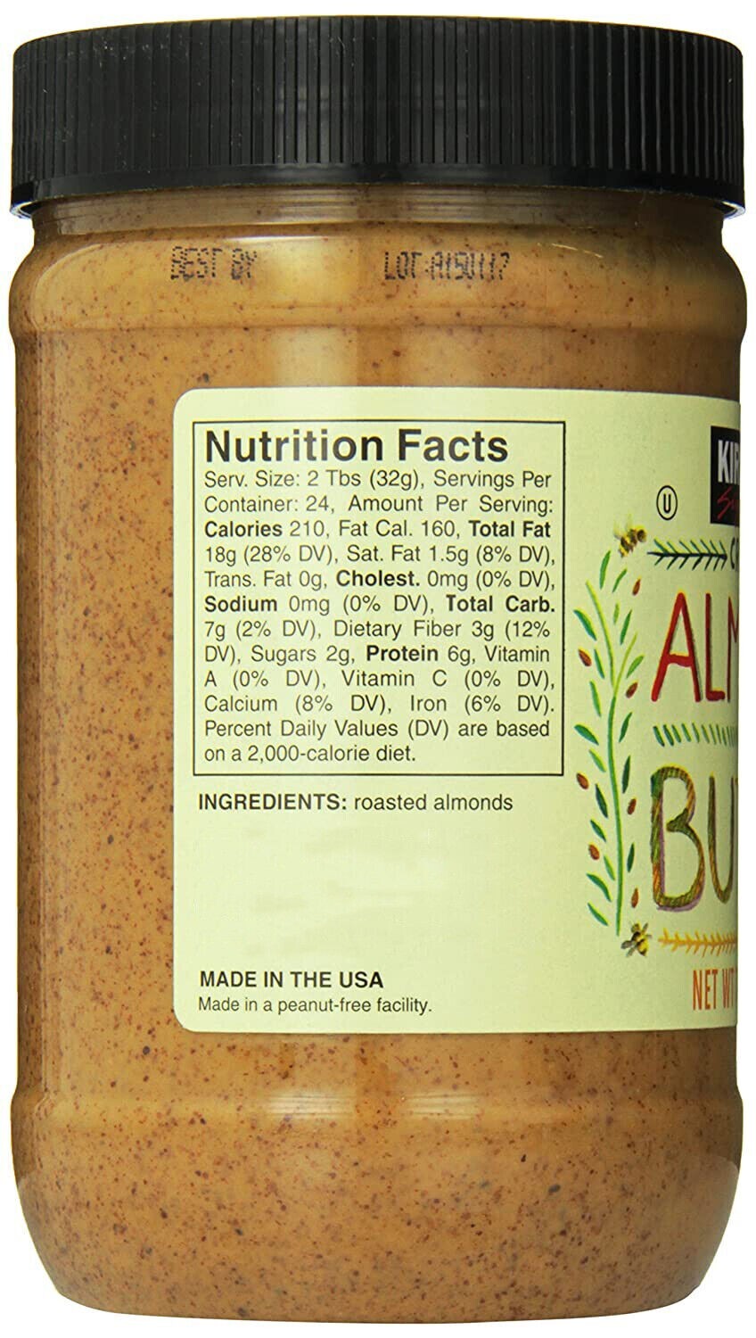 Creamy Smooth Roasted Almond Butter Pantry Spreadable Classic Bread Snack 765g