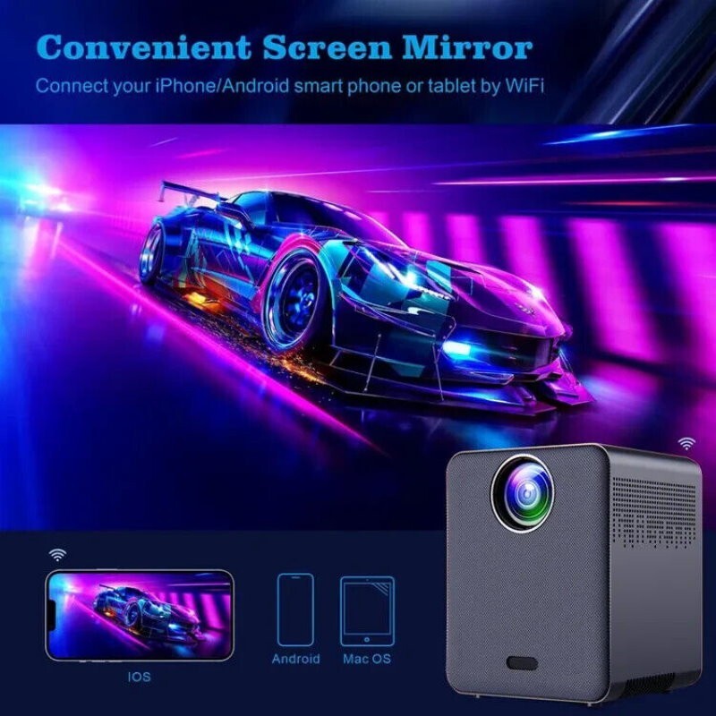 Topleo 5G WiFi Bluetooth 1080P Portable Projector Supported 400" Home & Outdoor