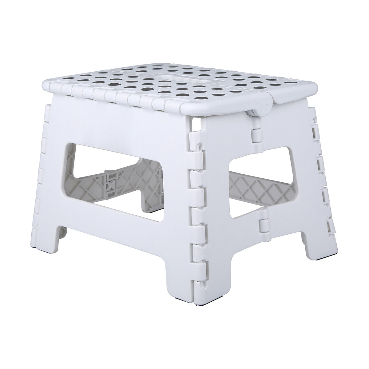Folding Step Stool Portable Plastic Easy Foldable Chair Store Flat Outdoor White