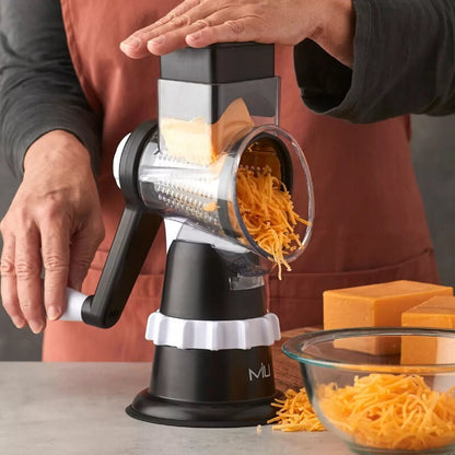 MIU 5-in-1 Rotary Drum Grater & Slicer with Suction Base, 5 Replaceable Drum