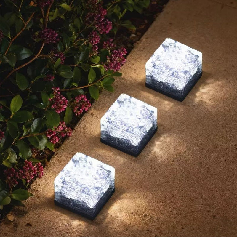 Dais 6-Pack Outdoor Waterproof Solar Brick Light Ice Cube for Garden, Pathway