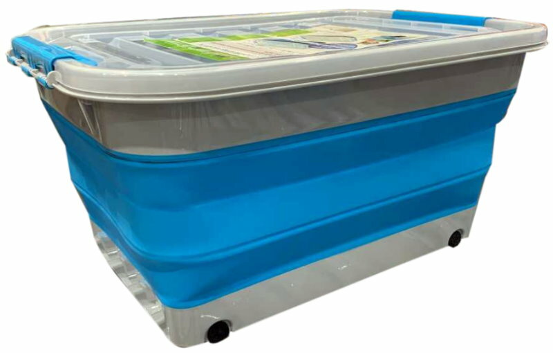 Addis Housewares 30 Litre Collapsible Storage Tote with Lid and Wheels