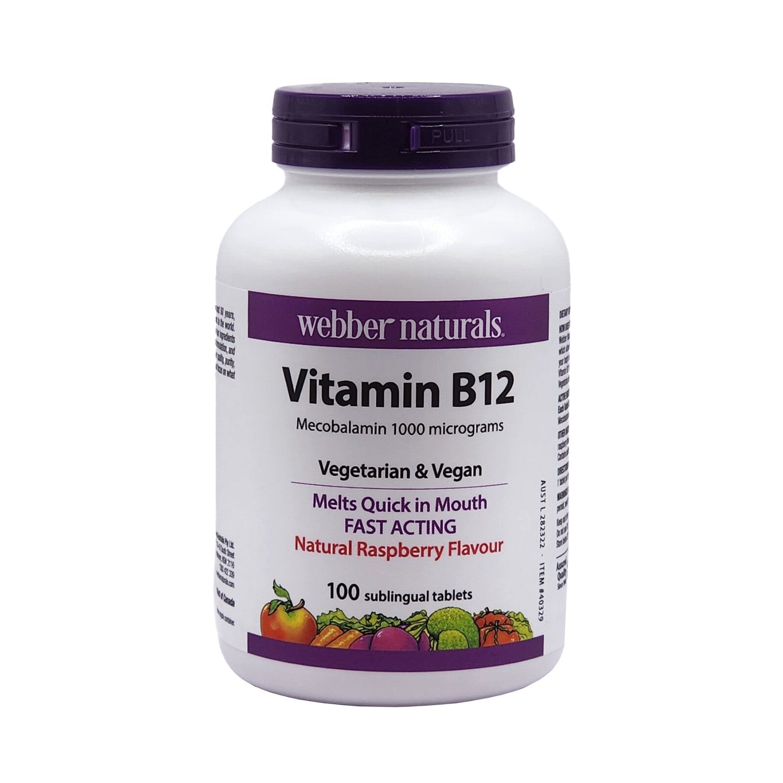 Webber Natural Vitamin B12 Mecobalamin 1000 mcg 100 Tablets Tiredness Fatigue
