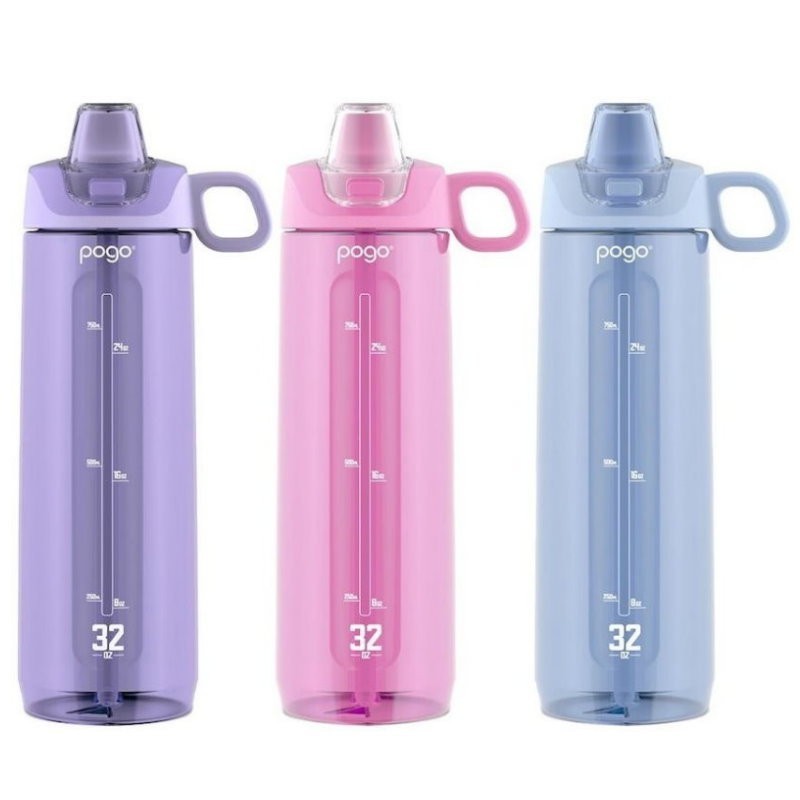 Pogo Tritan Water Bottle with Soft Straw 946 ml (32 oz) - Leakproof, BPA-Free