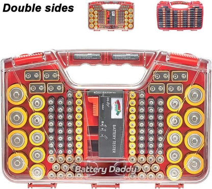 Battery Daddy Battery Organiser Up To 174 Batteries Holds Storage Case w/ Tester