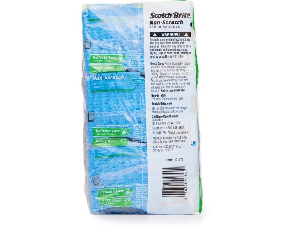3M Scotch Brite Kitchen Heavy Duty Non-Scratch Scrub Mix Scourer Sponge Cleaner