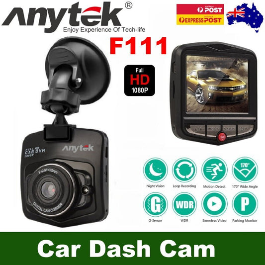 Anytek F111 1080P 170° Car Dash Cam with 24 hours Parking Monitoring, G-Sensor