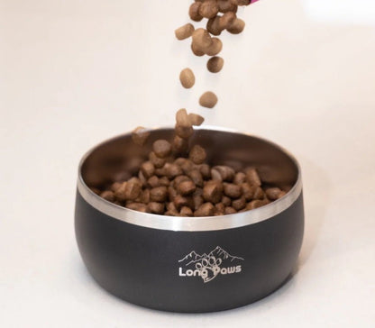 Long Paws Lunar Dog Bowls 1.8L Stainless Double-Wall Metal for Food & Water