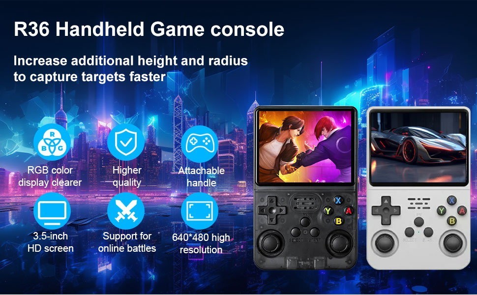 R36S Classic Retro Handheld Game Console 3.5" IPS Screen 21000+ Games - Express