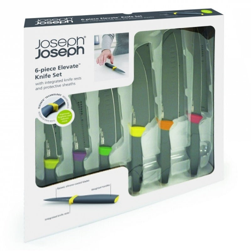 Joseph Joseph 6-Piece Multi-Colour Elevate Knife Set with Protective Sheaths