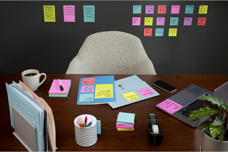 Post-It 3M Self-Stick Notes 3" x 3" Large 24 Pads (2400 Count) Assorted Colours