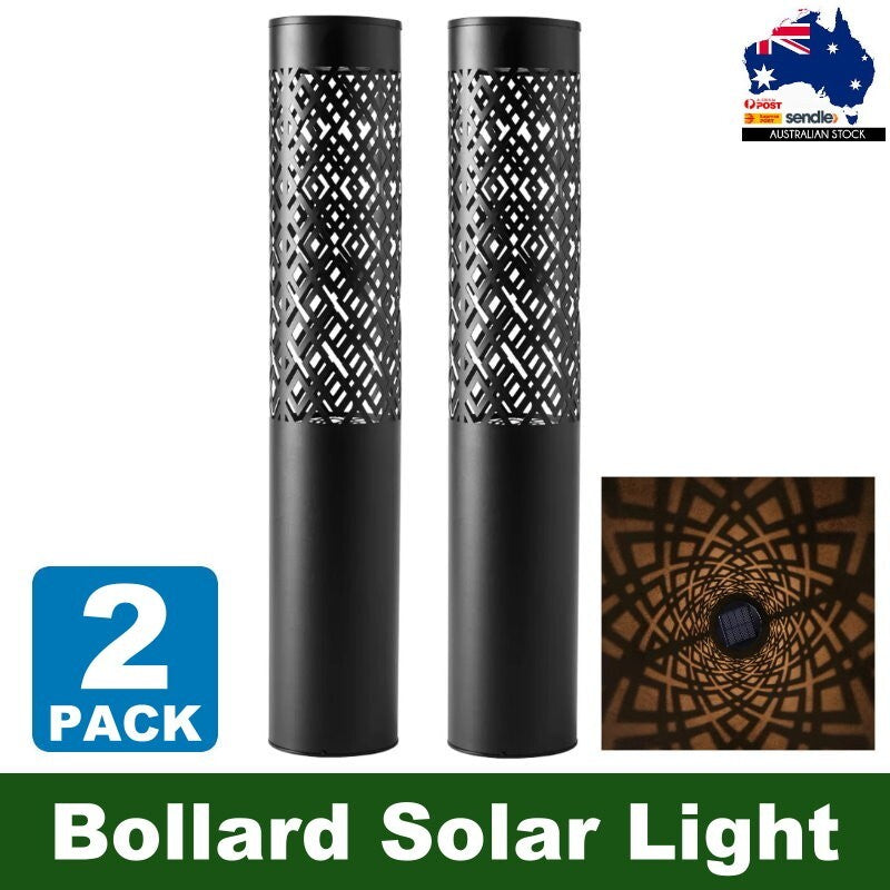 GTX Naturally Solar 2-Pack 20 Lumen Metal Solar Bollard LED Pathway Lights 56cm