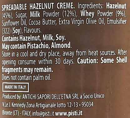 Pisti Premium Italian Hazelnut Creme Bread Spreadable Gourmet Cream Paste 600g