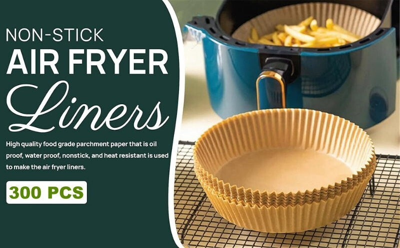 DATS Applaud Air Fryer Disposable Paper Liners Round, Oil & Water Proof, Baking