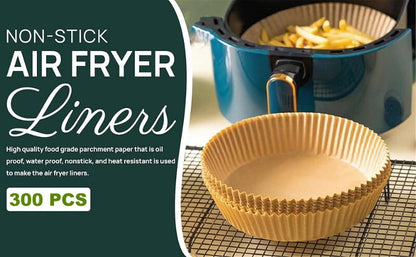 DATS Applaud Air Fryer Disposable Paper Liners Round, Oil & Water Proof, Baking