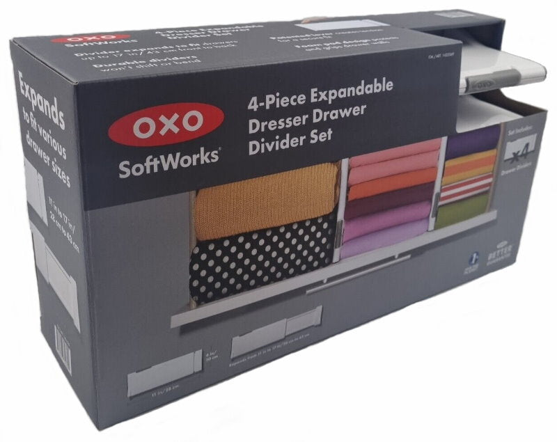 OXO Soft Works Expandable Dresser Drawer Divider Set 4 Piece or 2 Piece