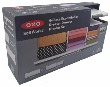 OXO Soft Works Expandable Dresser Drawer Divider Set 4 Piece or 2 Piece