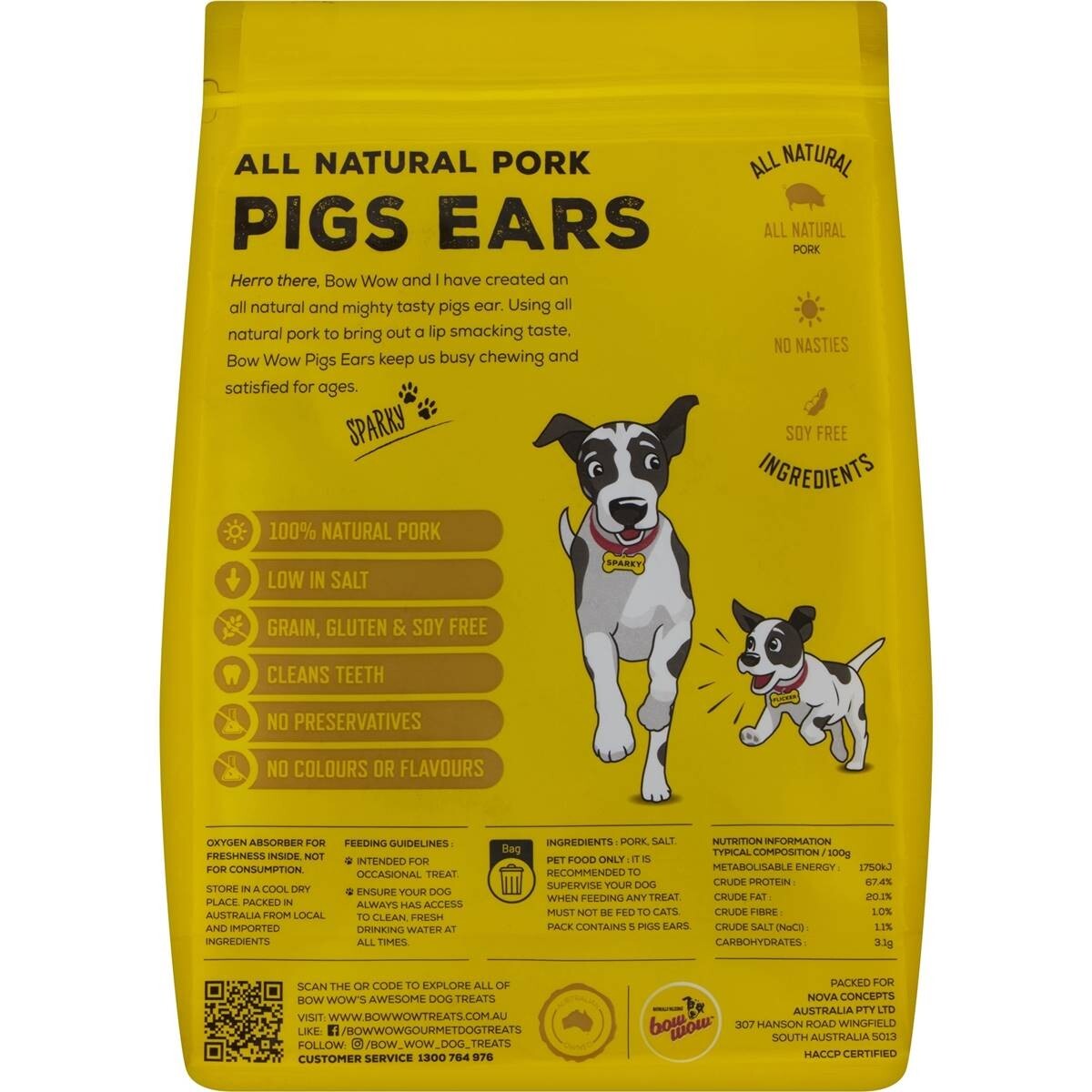Bow Wow 15 xAll Natural Pork Pigs Ears Dog Pet Food Treat Australian Made HACCP