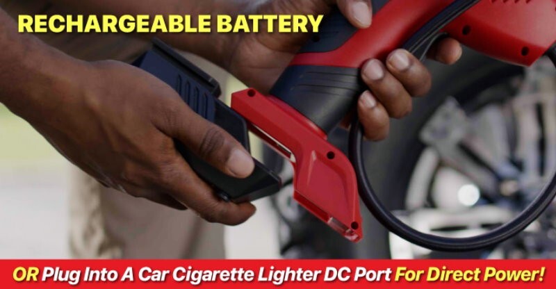 Bullseye Pro Max Rechargeable Cordless Tyre Inflator Air Pump Compressor Gauge