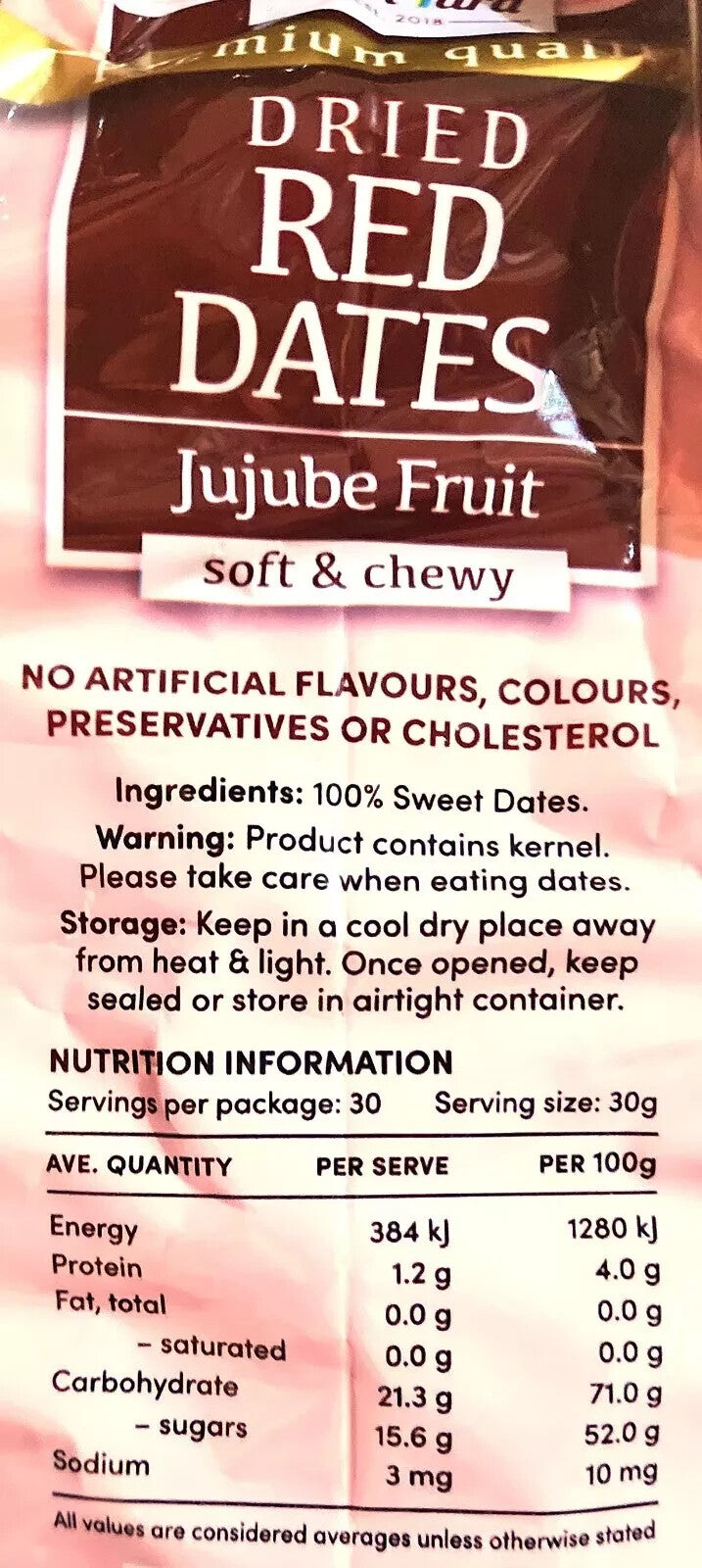 Dried Red Dates 900g Jujube Fruit Premium Quality Soft & Chewy Resealable Bag