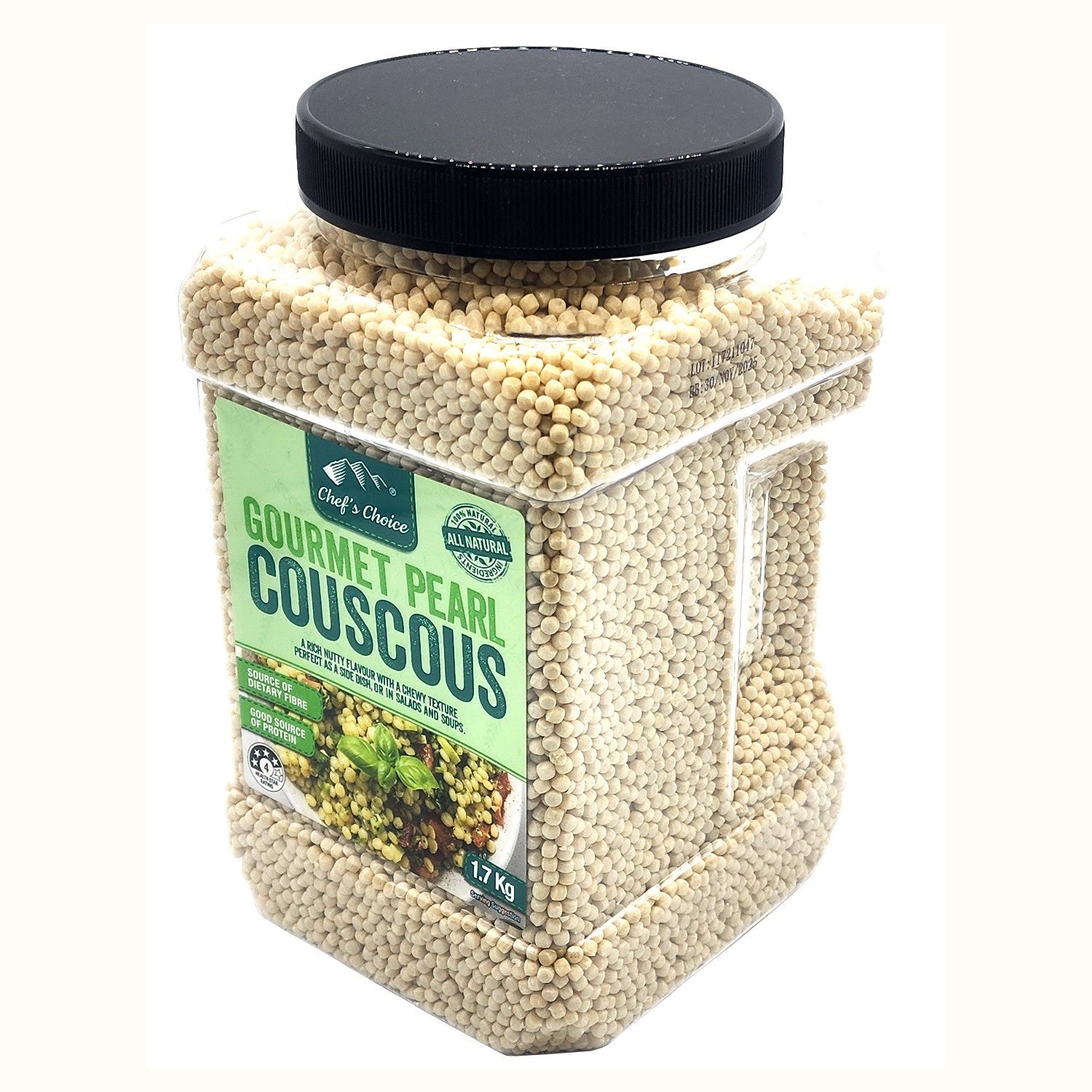 Pearl Couscous 100% Natural Gourmet Toasted Medium Vegan Kosher Non GMO 1.7kg
