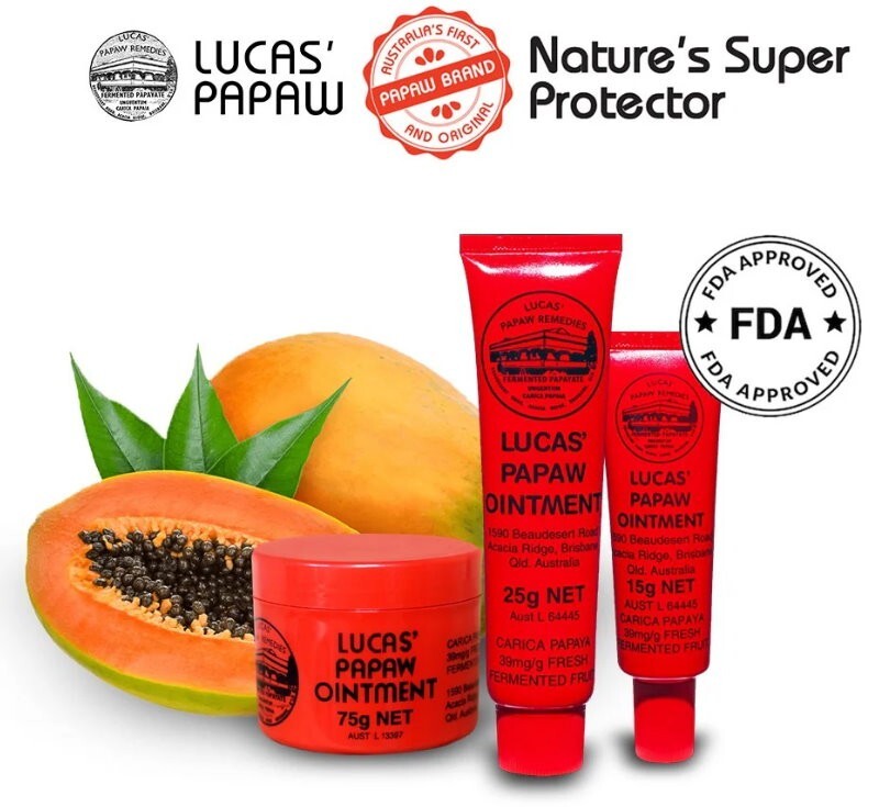 100% Lucas' Papaw Ointment Paw Paw Cream Handy Tube 25g Aussie Made