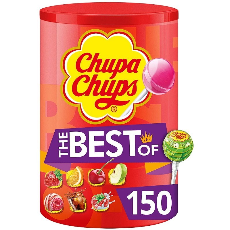 Chupa Chups 150-Pack 1.8kg The Best Of Assorted Flavour Lollipops 150 x 12g