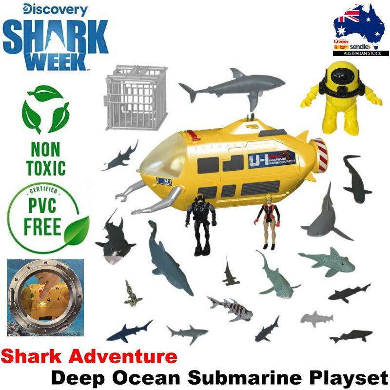 Discovery Shark Week Shark Adventure Deep Ocean Submarine Playset Lights Sounds