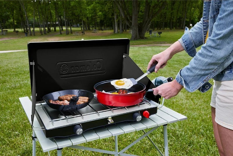 Coleman Gladiator Propane Gas 2 Adjustable Burner Camping Stove with 3/8" Hose