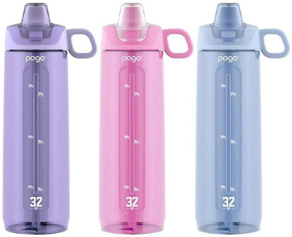 Pogo Tritan Water Bottle with Soft Straw 946 ml (32 oz) - Leakproof, BPA-Free