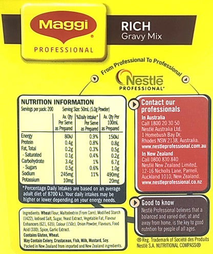 Maggi Rich Gravy Mix Classic Traditional Beef Style 1kg 200 serves Easy To Prep