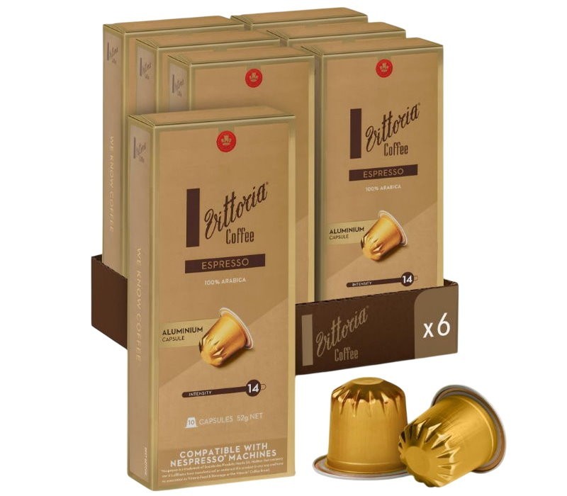 Vittoria Coffee 60-Pack Espresso Coffee Pods Nespresso Compatible Capsules 312g