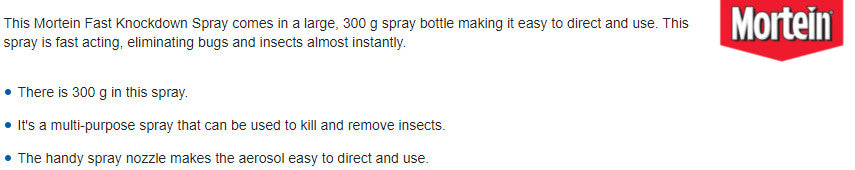 3x Mor tein Fast Knockdown Multi Insect Fly Mosquito Bugs Killer Pest Spray 300g