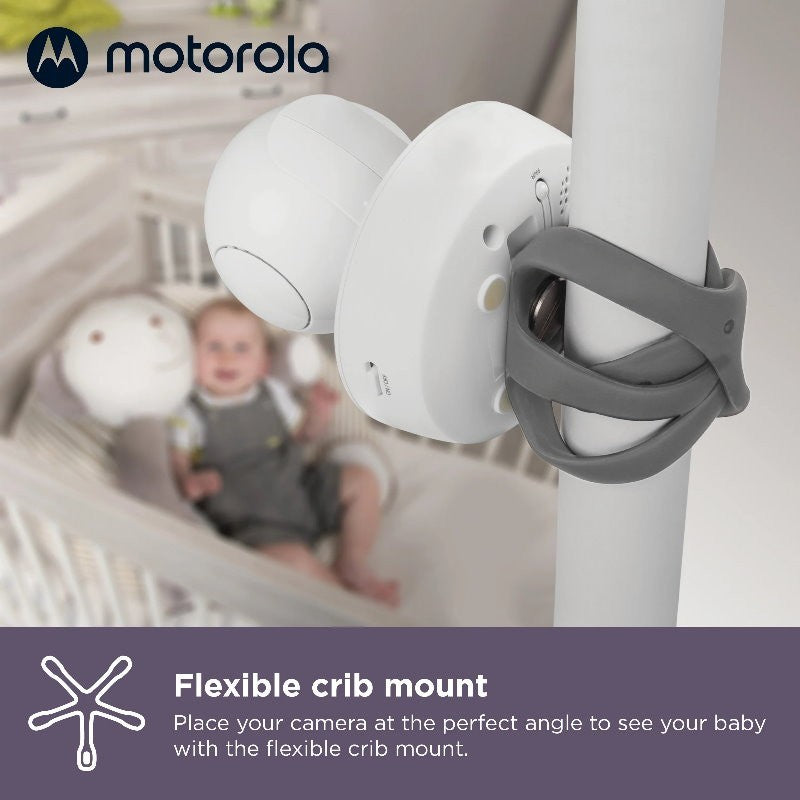 Motorola VM855 Connect 5" Portable Wi-Fi Video Audio Baby Monitor w/ Crib Mount