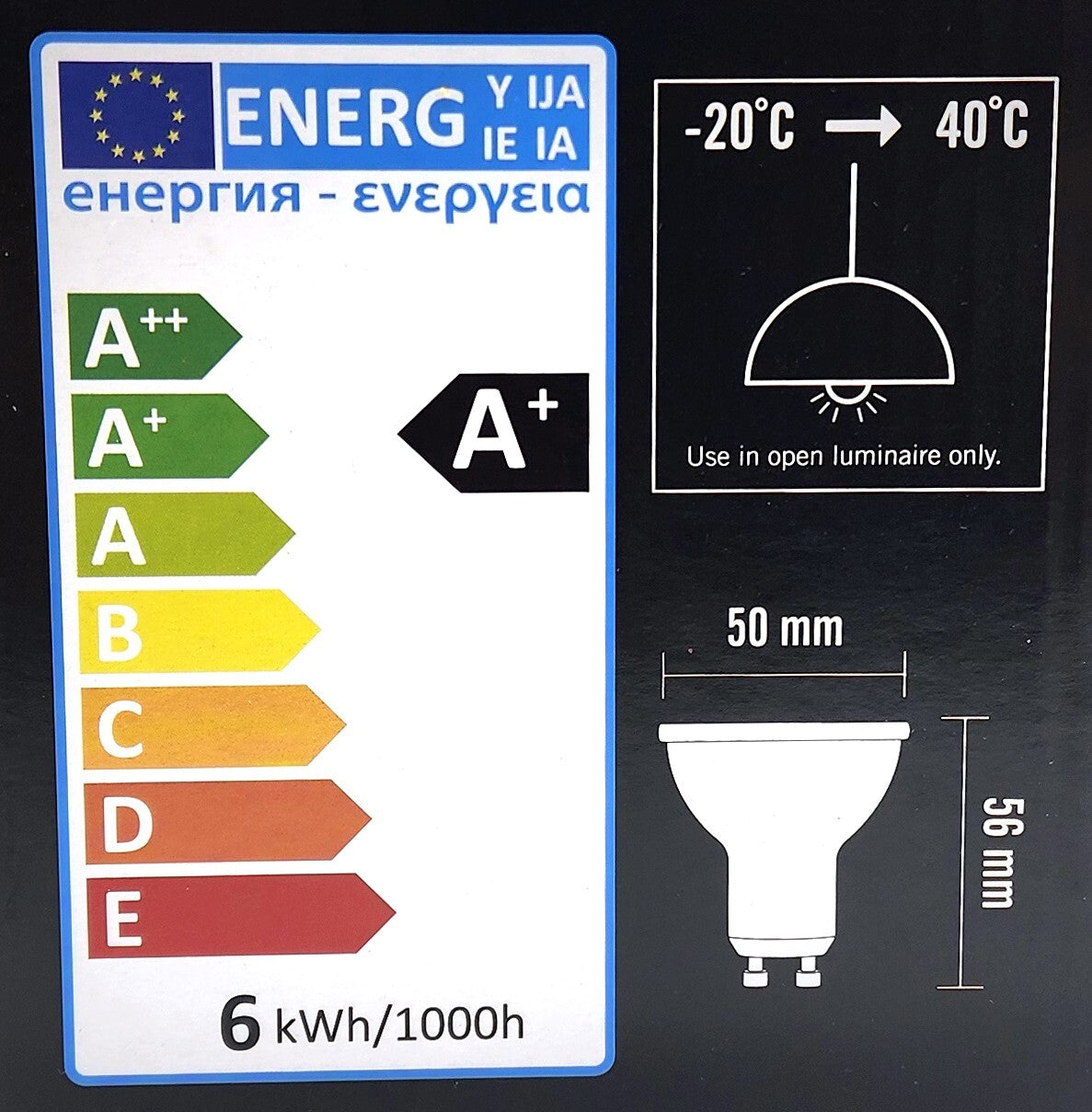 Luminus LED GU10 6w Recessed Downlight 500 Lumens Dimmable 5000k Daylight 8 Pack