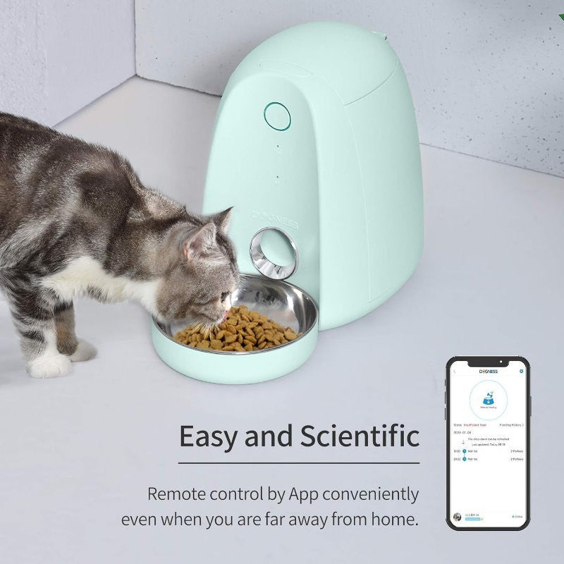 DOGNESS F05 App Smart Pet Dog/Cat Feeder Mini 2L with Microphone for Small Pets
